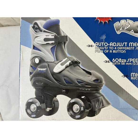 VFX Tempest Roller Skates Adjustable Size Youth 10-13 Blue New In Box - Picture 6 of 7